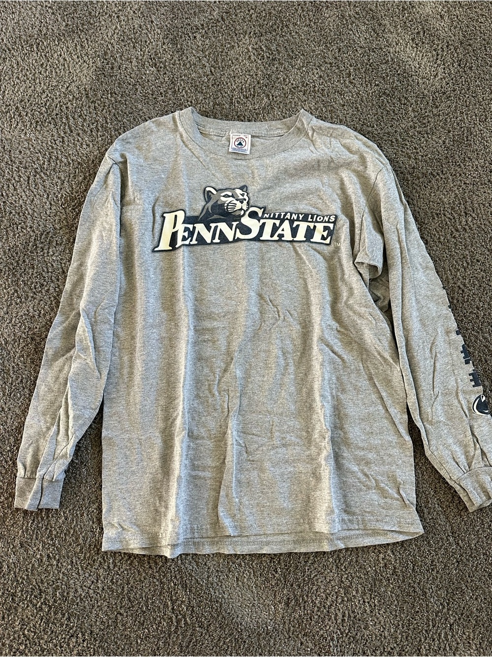 Delta Gray Penn State Long-Sleeve Tee with Logo